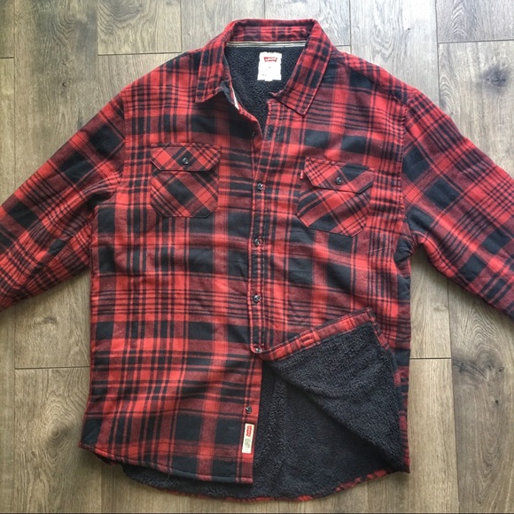 levi's sherpa flannel jacket
